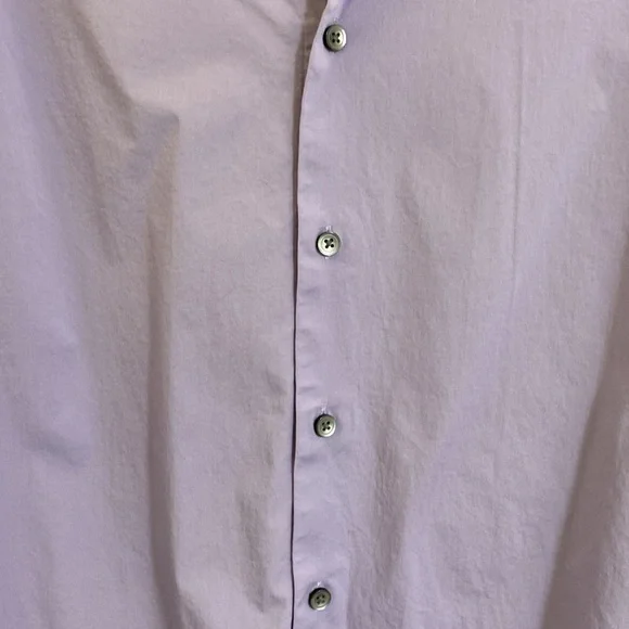 Express Men's Medium Long Sleeve Button Lavender Fitted Shirt with Stretch - Picture 3 of 9